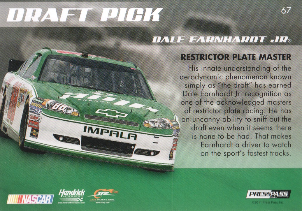 2011 Press Pass Premium #67 Dale Earnhardt Jr.'s Car DP back image