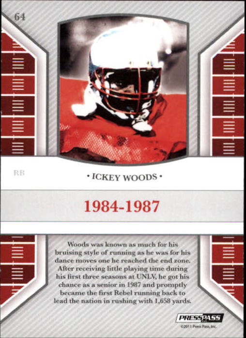 2011 Press Pass Legends Silver Holofoil #64 Ickey Woods back image