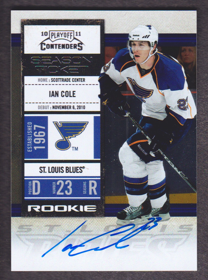 2010-11 Playoff Contenders #161 Ian Cole AU RC