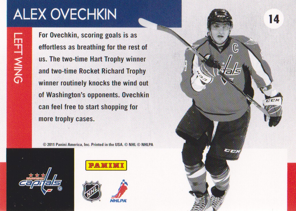 2010-11 Playoff Contenders Perennial Contenders #14 Alex Ovechkin back image