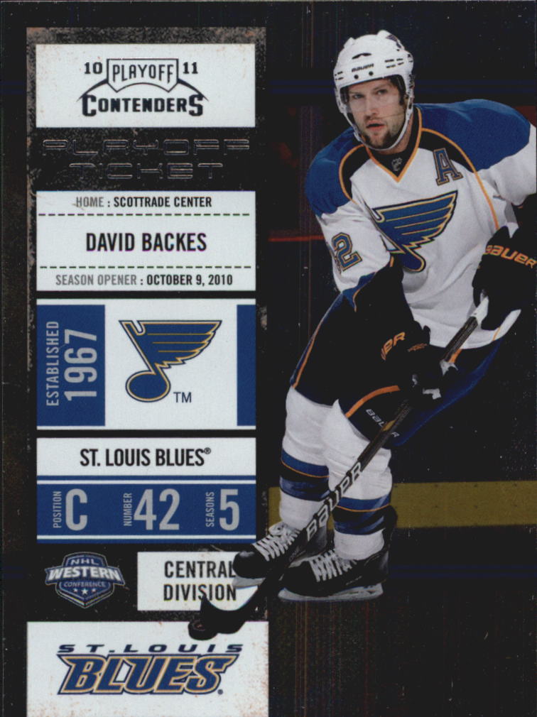 2010-11 Playoff Contenders Playoff Tickets #17 David Backes