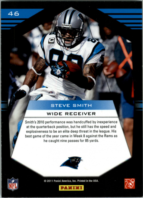 2011 Prestige Stars of the NFL #46 Steve Smith back image