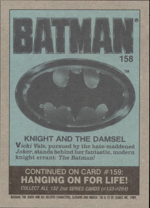 1989 Topps Batman Movie #158 Knight and the Damsel back image