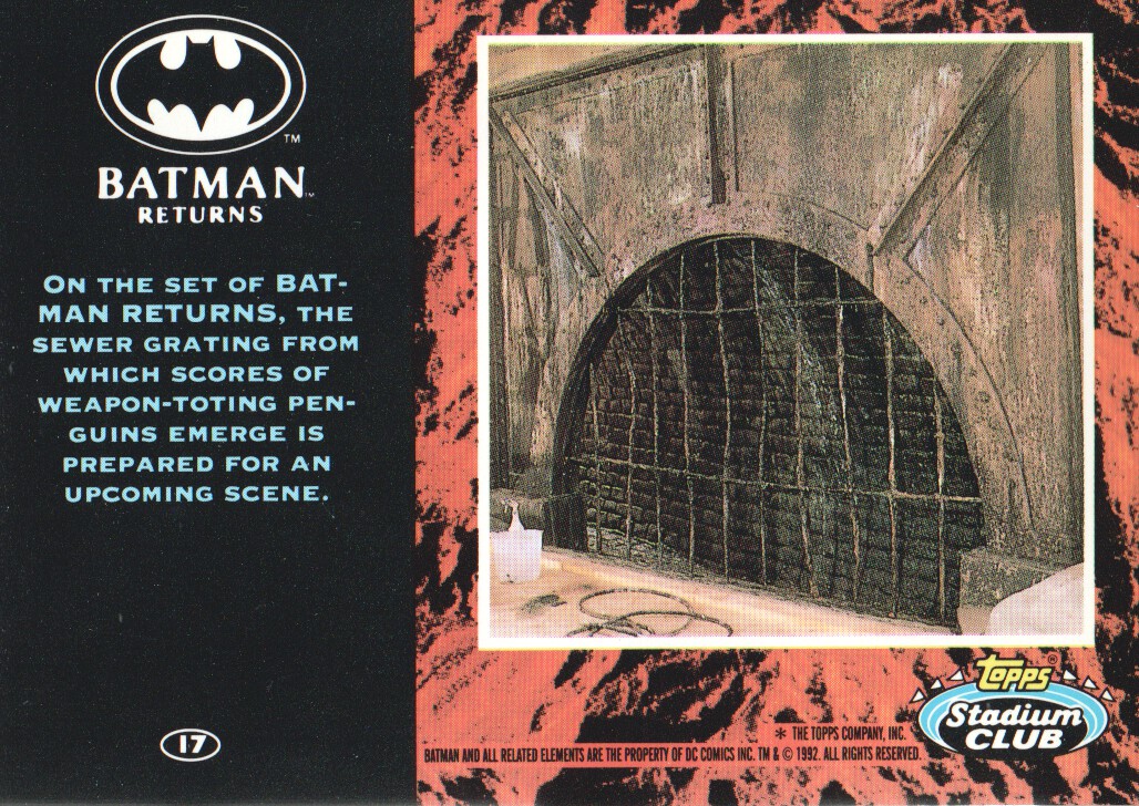 1992 Stadium Club Batman Returns #17 On the set of Batman Returns back image