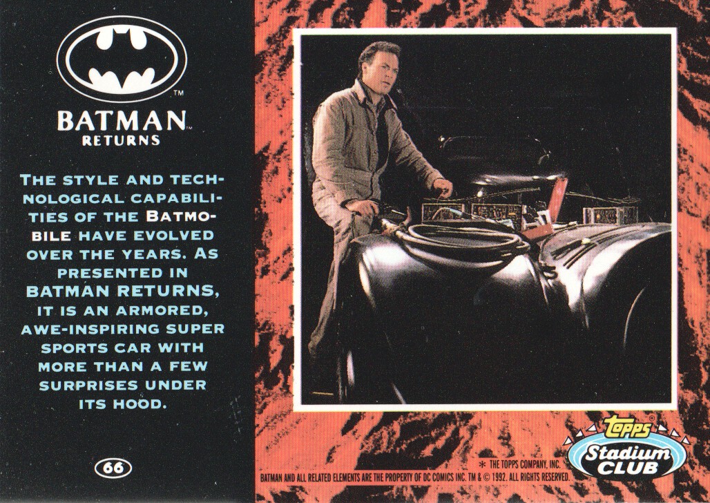 1992 Stadium Club Batman Returns #66 The style and technological capabilities back image