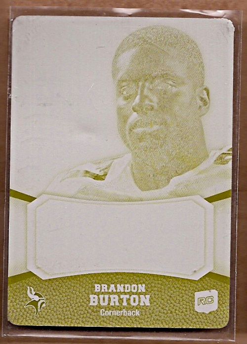 2011 Topps Rising Rookies Printing Plates Yellow #174 Brandon Burton