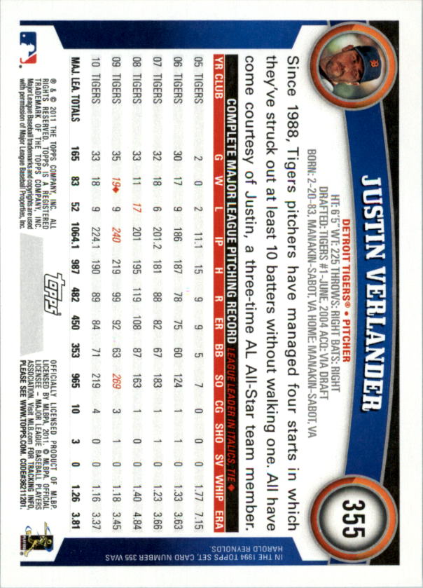 2011 Topps Baseball Card Pick (Base) 233-465