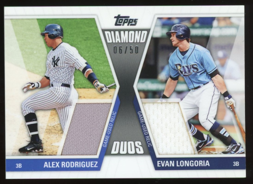 2011 Topps Diamond Duos Relics Series 2 #DDR13 Alex Rodriguez/Evan Longoria