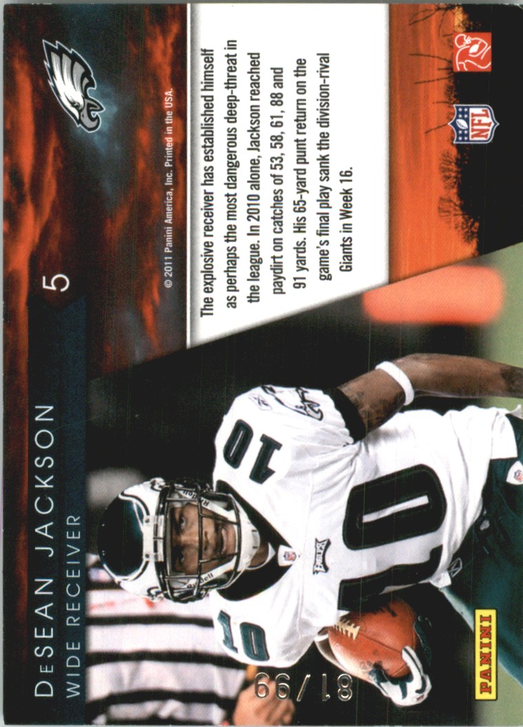 2011 Donruss Elite Legends of the Fall Black #5 DeSean Jackson