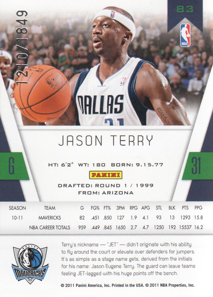 2010-11 Totally Certified #83 Jason Terry back image