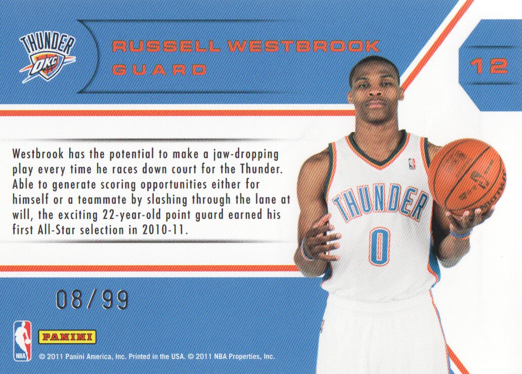 2010-11 Totally Certified Potential Red #12 Russell Westbrook back image