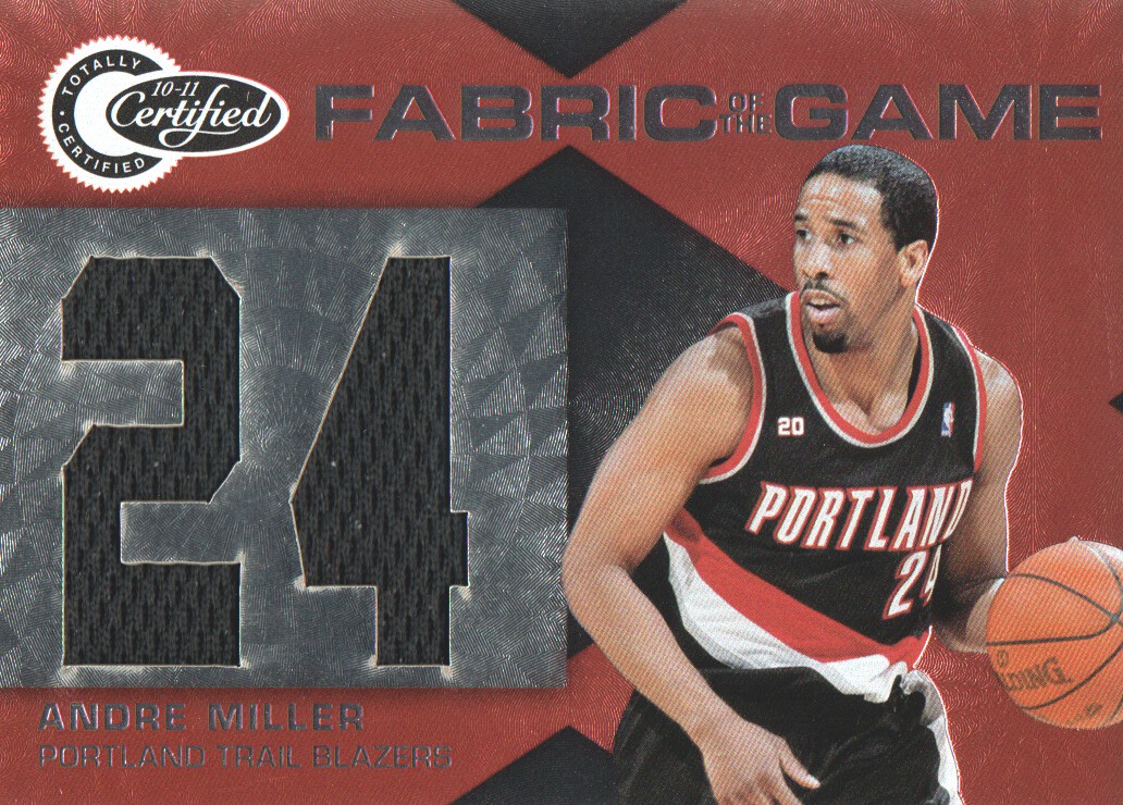 2010-11 Totally Certified Fabric of the Game Jumbo Jersey Number #50 Andre Miller/299