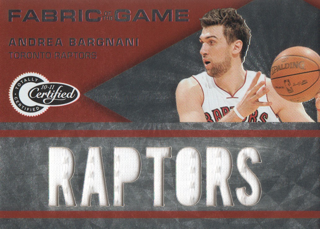 2010-11 Totally Certified Fabric of the Game Jumbo Team #33 Andrea Bargnani/299