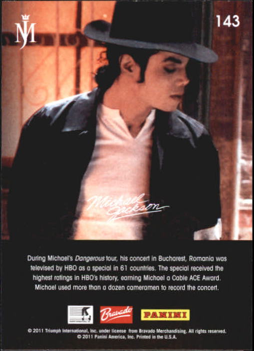 2011 Leaf Michael Jackson Gold #143 During Michael's Dangerous tour back image