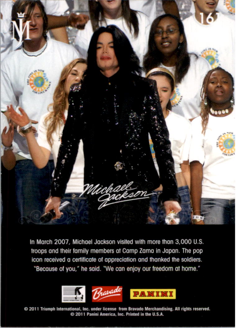 2011 Leaf Michael Jackson Gold #161 In March 2007, Michael Jackson visited back image
