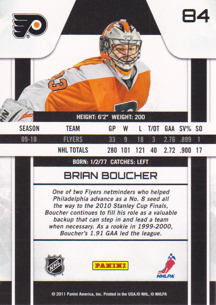 2010-11 Zenith #84 Brian Boucher back image