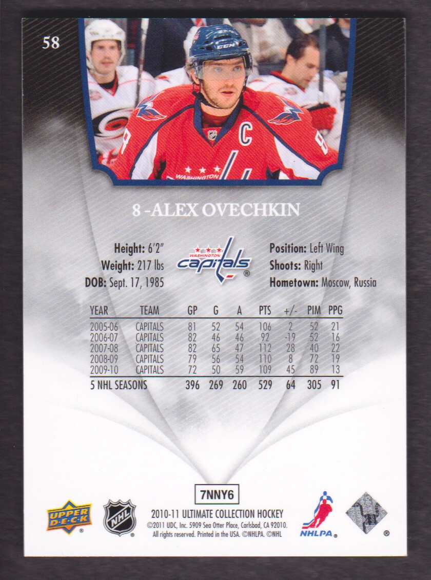 2010-11 Ultimate Collection #58 Alexander Ovechkin back image