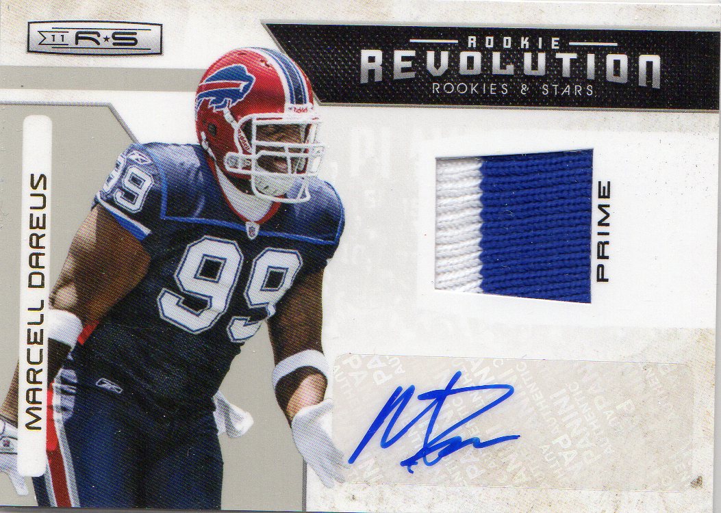 2011 Rookies and Stars Rookie Revolution Materials Autographs Prime #16 Marcell Dareus/25
