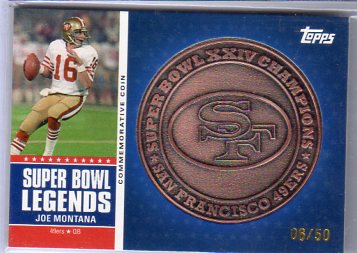 2011 Topps Super Bowl Legends Coins Bronze #SBLCXXIV Joe Montana