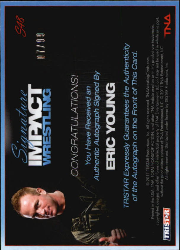 2011 TRISTAR TNA Signature Impact Autographs Silver #S48 Eric Young back image