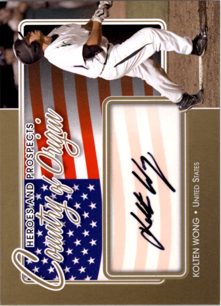 2011 ITG Heroes and Prospects Country of Origin Autographs Gold #KWO Kolten Wong S2