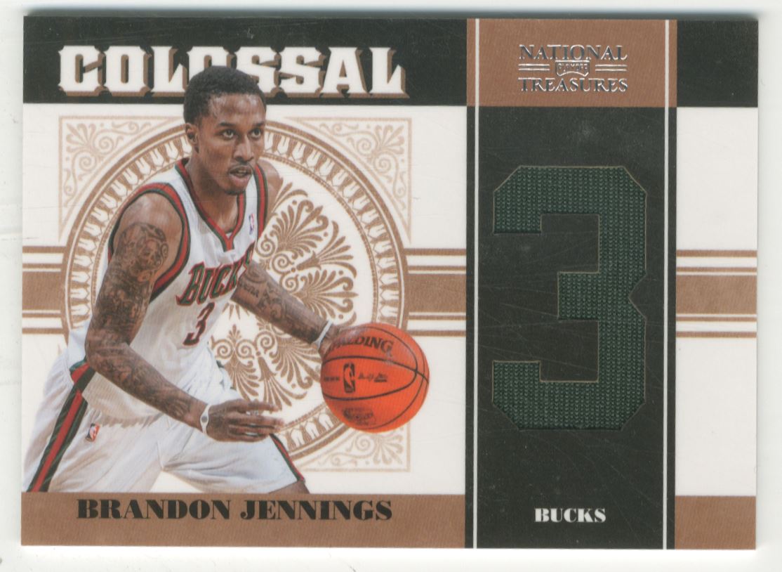 2010-11 Playoff National Treasures Colossal Materials Jersey Numbers #33 Brandon Jennings/49