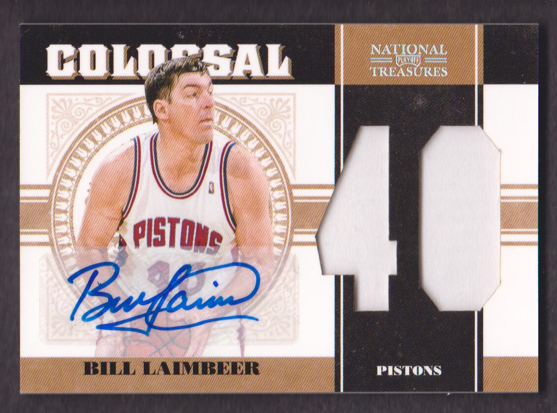 2010-11 Playoff National Treasures Colossal Materials Jersey Numbers Signatures #31 Bill Laimbeer/15