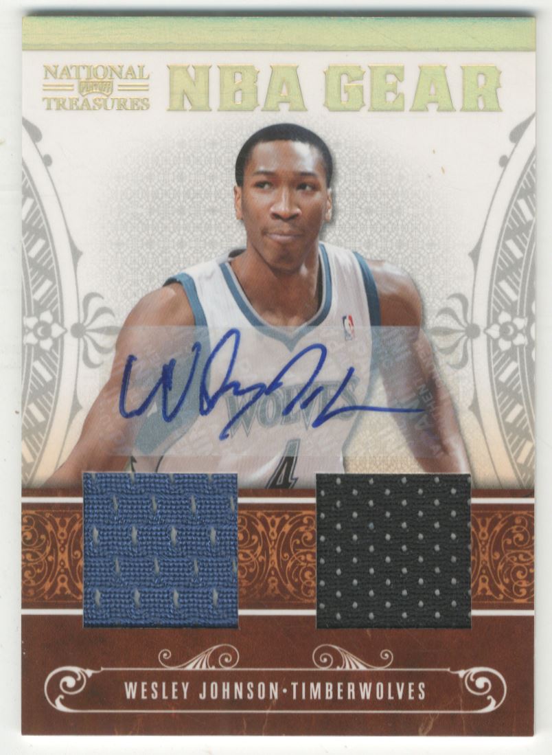 2010-11 Playoff National Treasures NBA Gear Dual Signatures #16 Wesley Johnson/30