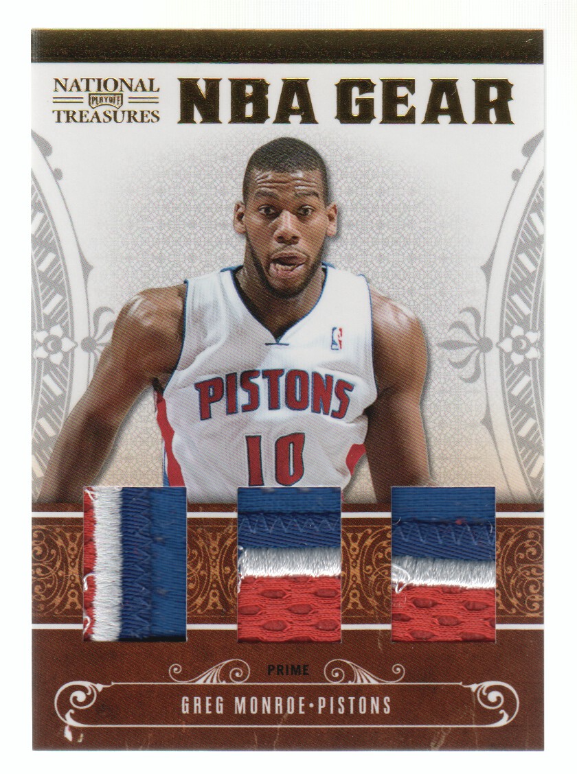 2010-11 Playoff National Treasures NBA Gear Trios Prime #12 Greg Monroe/49