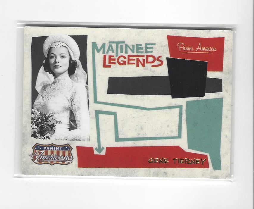 2011 Panini Americana Matinee Legends Materials #18 Gene Tierney
