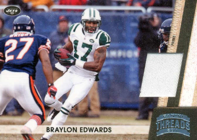 2011 Panini Threads Jerseys Prime #102 Braylon Edwards/99