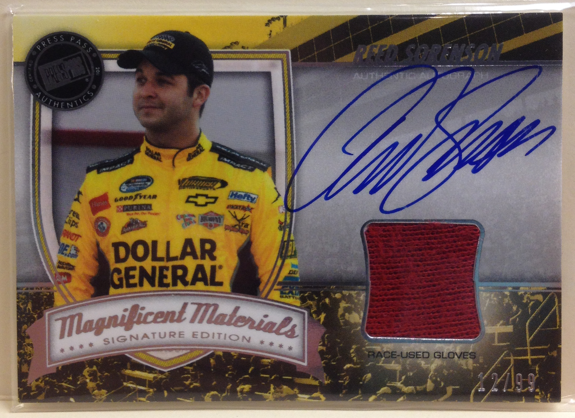 2011 Press Pass FanFare Magnificent Materials Signatures #MMSERS Reed Sorenson