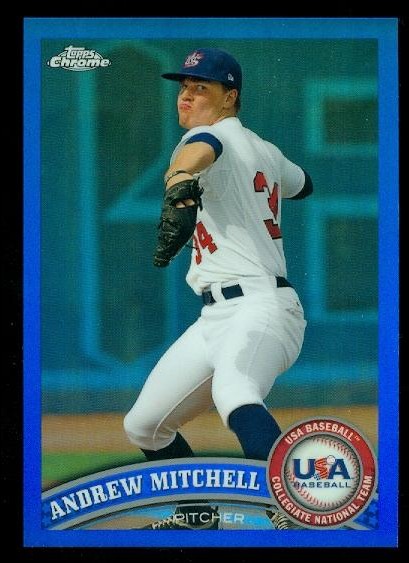 2011 Topps Chrome USA Baseball Blue Refractors #USABB15 Andrew Mitchell