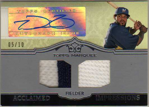 2011 Topps Marquee Acclaimed Impressions Dual Relic Autographs #AID3 Prince Fielder/10