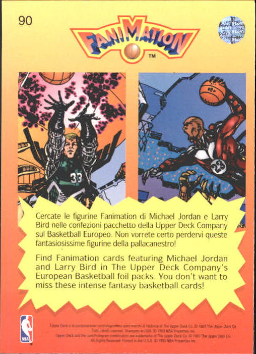 1992-93 Upper Deck International Italian #90 Michael Jordan FAN back image