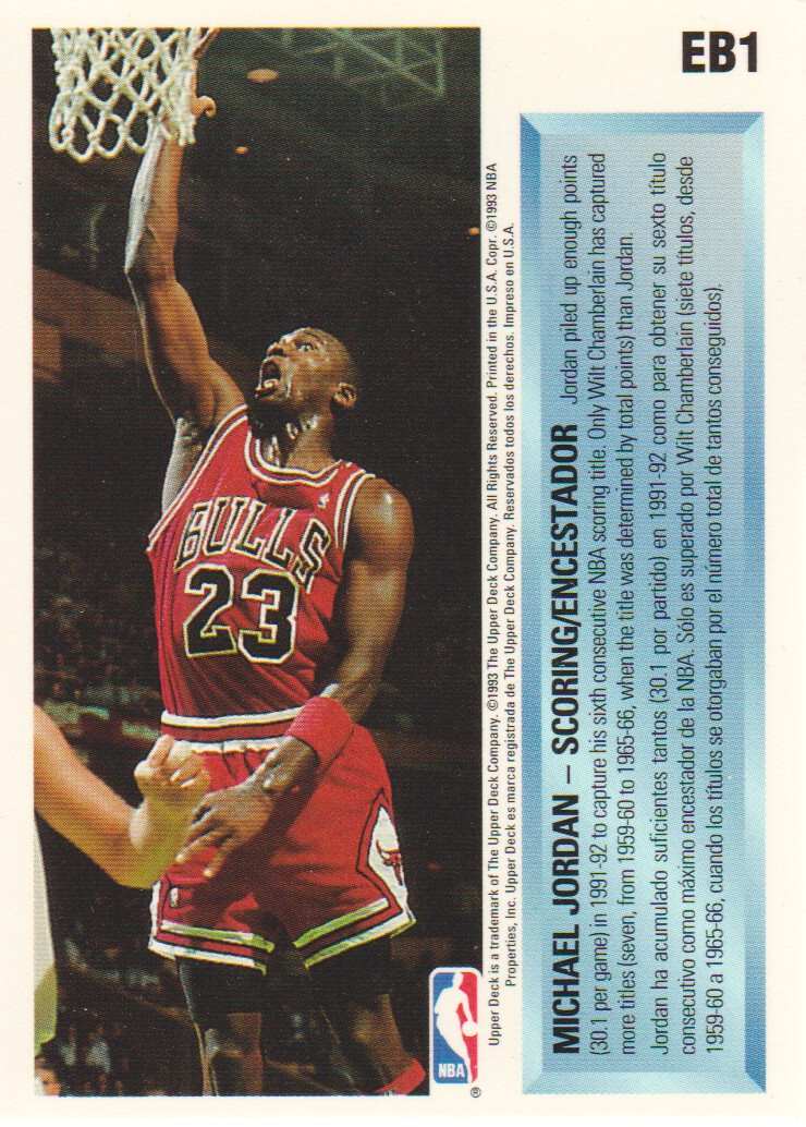 1992-93 Upper Deck International Spanish Award Winner Holograms #1 Michael Jordan back image