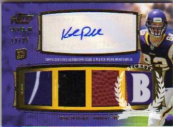 2011 Topps Prime Autographed Relics Level 3 #PIIIKR Kyle Rudolph