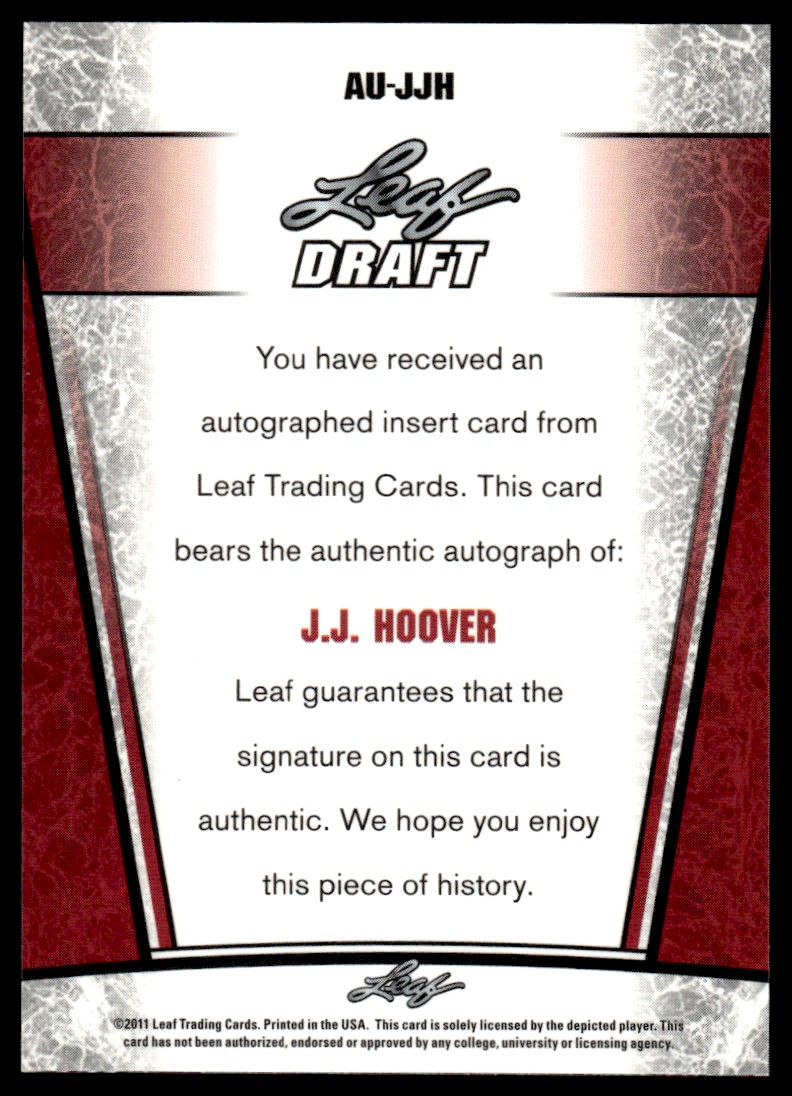 2011 Leaf Metal Draft #JJH J.J. Hoover back image