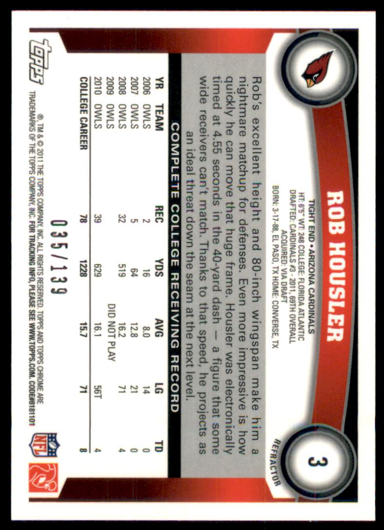 2011 Topps Chrome Crystal Atomic Refractors #3 Rob Housler