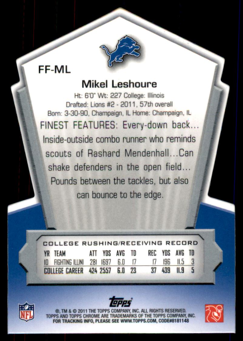 2011 Topps Chrome Finest Freshman Crystal Atomic Refractors #FFML Mikel Leshoure