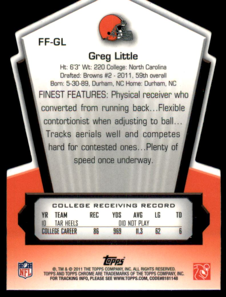 2011 Topps Chrome Finest Freshman Crystal Atomic Refractors #FFGL Greg Little