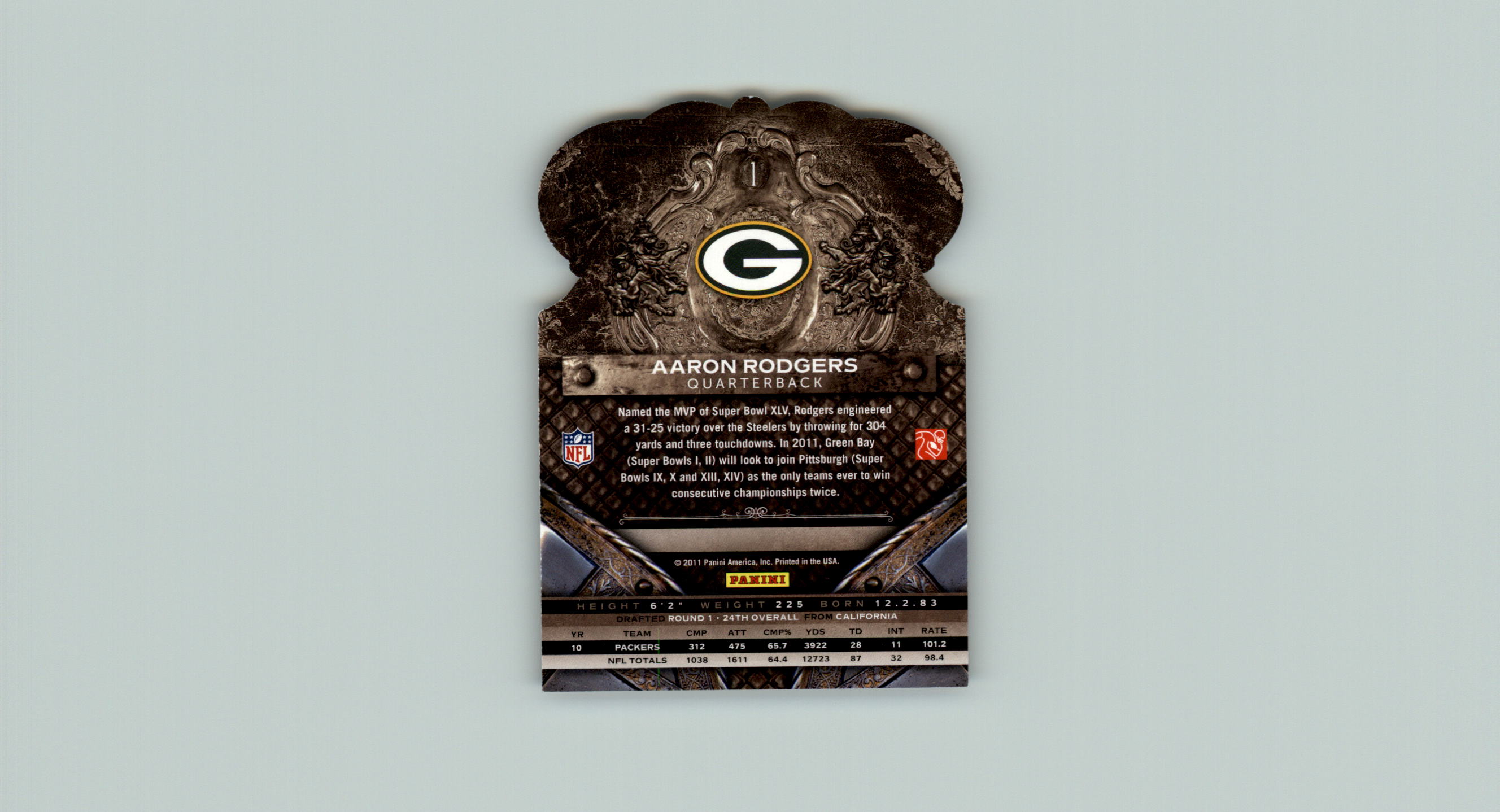 2011 Crown Royale #1 Aaron Rodgers back image