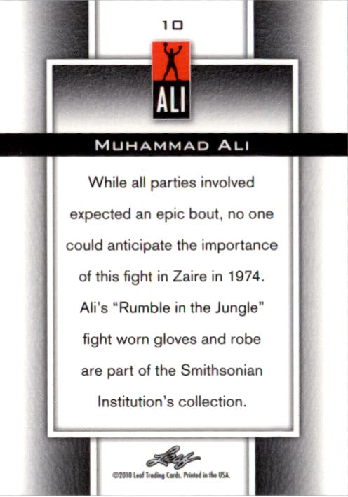 2011 Leaf Muhammad Ali Metal Prismatic Silver #10 Muhammad Ali back image