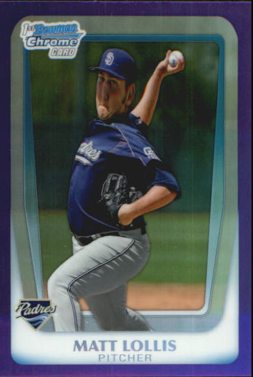 2011 Bowman Chrome Prospects Purple Refractors #BCP176 Matt Lollis