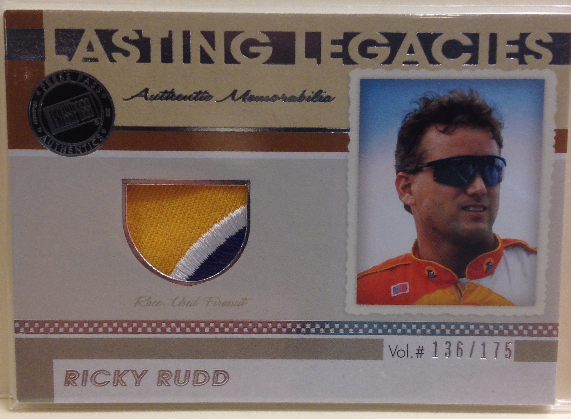 2011 Press Pass Legends Lasting Legacies Memorabilia Silver #LLRR Ricky Rudd/175