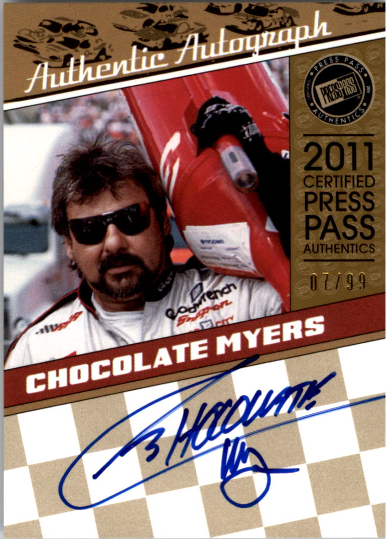 2011 Press Pass Legends Autographs Gold #LGACM Chocolate Myers/99