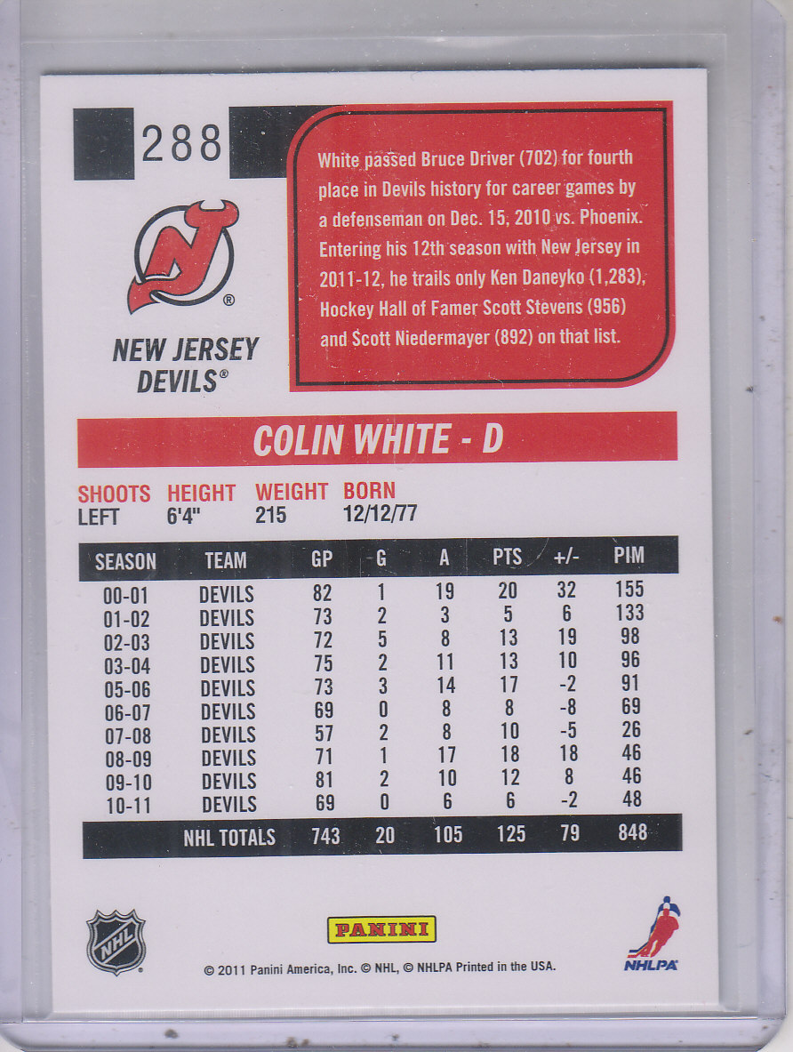 2011-12 Score Gold #288 Colin White back image