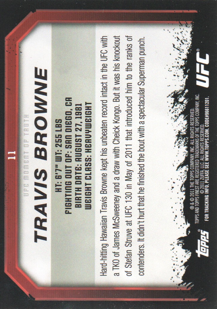 2011 Topps UFC Moment of Truth BASE MMA Cards Pick from List - Picture 17 of 275