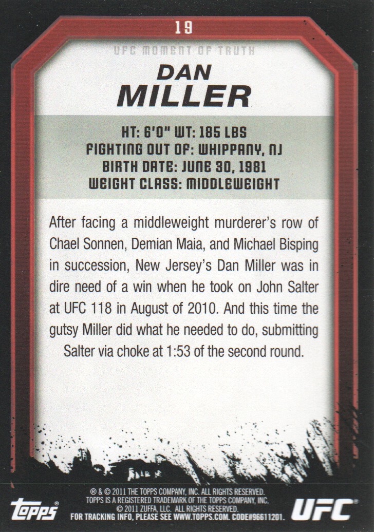 2011 Topps UFC Moment of Truth BASE MMA Cards Pick from List - Picture 23 of 275