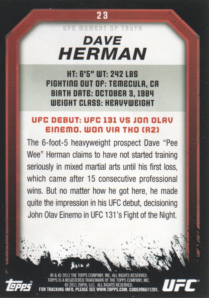 2011 Topps UFC Moment of Truth BASE MMA Cards Pick from List - Picture 31 of 275
